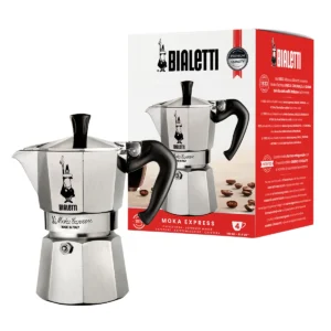 Bialetti Moka Express Moka Pot, 4 Cups, Aluminium, Silver